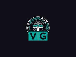 clinique vg logo icône, médical vg gv logo lettre conception pour médecins vecteur