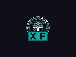 minimal xf médical logo, monogramme xf fx clinique logo lettre vecteur