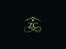 réel biens zc logo vecteur, initiale zc cz luxe bâtiment logo lettre vecteur