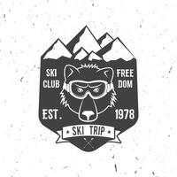 ski club concept avec ours. vecteur