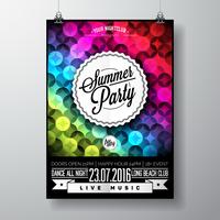 Vector Summer Beach Party Flyer Design avec des éléments typographiques