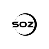 soz lettre logo conception, inspiration pour une unique identité. moderne élégance et Créatif conception. filigrane votre Succès avec le frappant cette logo. vecteur