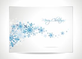 Illustration de carte de voeux de vecteur avec des flocons de neige sur un thème de Noël.