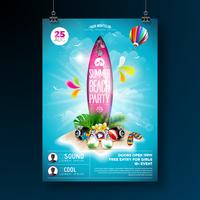 Conception de flyers de Summer Beach Party vecteur