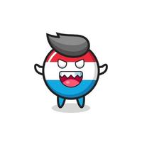 Illustration du personnage mascotte maléfique du drapeau luxembourgeois vecteur