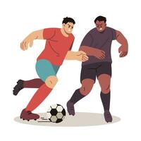 football joueur dribble passé rival équipe vecteur dessin animé illustration