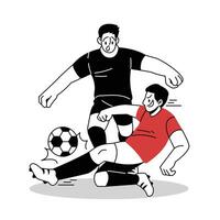 football joueur diapositives à bloquer rival équipe coup vecteur dessin animé illustration