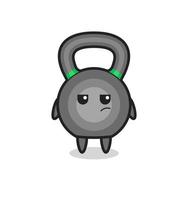 personnage de kettleball mignon avec une expression suspecte vecteur