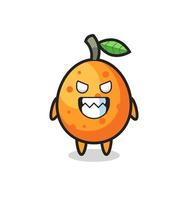 expression maléfique du personnage mascotte mignon kumquat vecteur