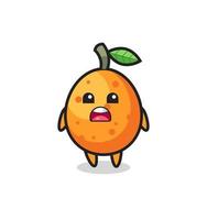 illustration de kumquat avec une expression d'excuse, disant que je suis désolé vecteur