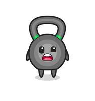 le visage choqué de la mascotte mignonne de kettleball vecteur