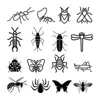 collection de différent insecte vecteur illustrations.