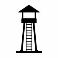 tour de guet silhouette vecteur. garde la tour silhouette pouvez être utilisé comme icône, symbole ou signe. garde Publier icône vecteur pour conception de militaire, Sécurité ou la défense