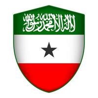 Somaliland drapeau dans bouclier forme. vecteur illustration.
