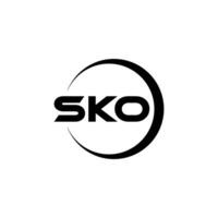 sko lettre logo conception, inspiration pour une unique identité. moderne élégance et Créatif conception. filigrane votre Succès avec le frappant cette logo. vecteur