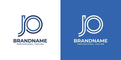 lettre jo ligne monogramme logo, adapté pour affaires avec jo ou oj initiales. vecteur
