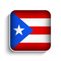 vecteur carré puerto rico drapeau icône