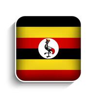 vecteur carré Ouganda drapeau icône