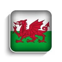 vecteur carré Pays de Galles drapeau icône