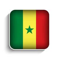 vecteur carré Sénégal drapeau icône