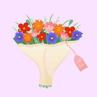 magnifique fleur bouquet pour salutation carte, cadeau, affiche. vecteur illustartion