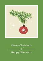 Noël et Nouveau année salutation carte avec Noël arbre décoration et salutations texte pour hiver vacances vecteur