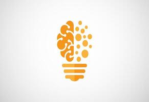 tête et cerveau minimaliste style cerveau icône, cerveau logo vecteur