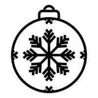 Noël Balle icône. noir ligne art vecteur isolé sur blanc Contexte. hiver décoration conception, Noël arbre et Nouveau an.