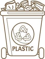 aller vert La technologie Plastique réutilisable réduire recycler éco amical dessin animé coloration pages pour des gamins et adulte activité vecteur