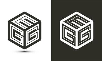 esg lettre logo conception avec illustrateur cube logo, vecteur logo moderne alphabet Police de caractère chevauchement style.