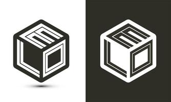 élo lettre logo conception avec illustrateur cube logo, vecteur logo moderne alphabet Police de caractère chevauchement style.