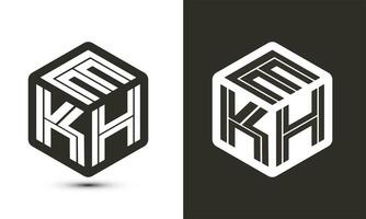 ekh lettre logo conception avec illustrateur cube logo, vecteur logo moderne alphabet Police de caractère chevauchement style.