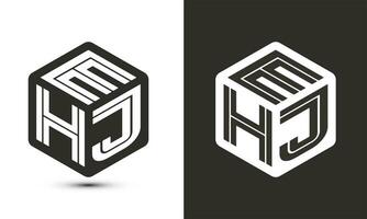 hein lettre logo conception avec illustrateur cube logo, vecteur logo moderne alphabet Police de caractère chevauchement style.