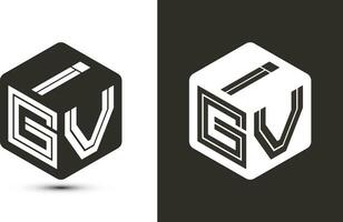 igv lettre logo conception avec illustrateur cube logo, vecteur logo moderne alphabet Police de caractère chevauchement style.