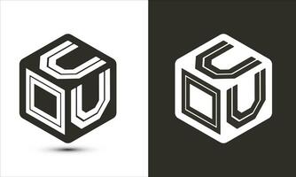 tu lettre logo conception avec illustrateur cube logo, vecteur logo moderne alphabet Police de caractère chevauchement style.