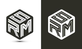 srm lettre logo conception avec illustrateur cube logo, vecteur logo moderne alphabet Police de caractère chevauchement style.