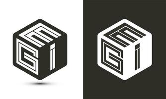 égoïsme lettre logo conception avec illustrateur cube logo, vecteur logo moderne alphabet Police de caractère chevauchement style.