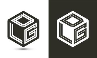dlg lettre logo conception avec illustrateur cube logo, vecteur logo moderne alphabet Police de caractère chevauchement style.