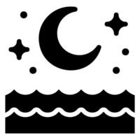 icône de glyphe de nuit vecteur