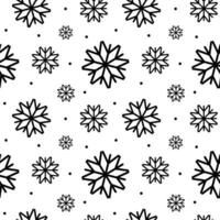 Noël sans couture modèle avec flocons de neige. noir et blanc Nouveau année vecteur illustration. vacances hiver Contexte.