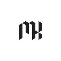 mx géométrique et futuriste concept haute qualité logo conception vecteur