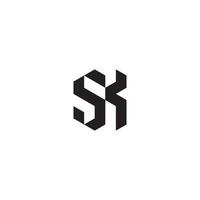 sk géométrique et futuriste concept haute qualité logo conception vecteur