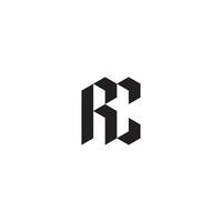 rc géométrique et futuriste concept haute qualité logo conception vecteur