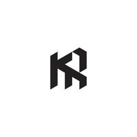 kr géométrique et futuriste concept haute qualité logo conception vecteur