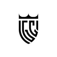gc couronne bouclier initiale luxe et Royal logo concept vecteur