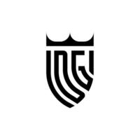 dg couronne bouclier initiale luxe et Royal logo concept vecteur