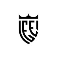 ee couronne bouclier initiale luxe et Royal logo concept vecteur