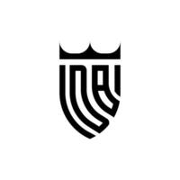 db couronne bouclier initiale luxe et Royal logo concept vecteur