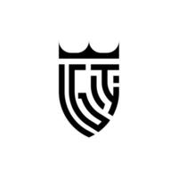 gi couronne bouclier initiale luxe et Royal logo concept vecteur