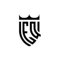 eq couronne bouclier initiale luxe et Royal logo concept vecteur